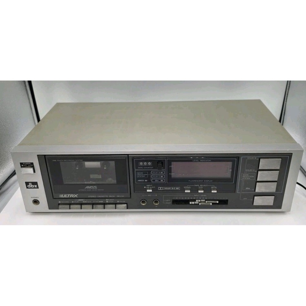 Vintage 80's SANYO ULTRX DBX Stereo Cassette Deck Model RD C21 RARE Tested Works